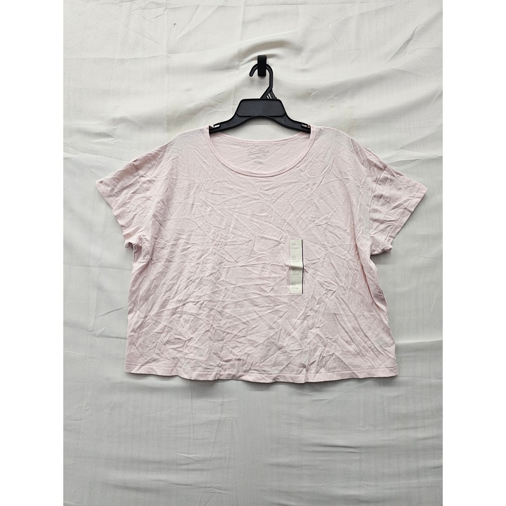 Universal Thread Womens Boxy Short Sleeve T-Shirt Pink Cotton Casual Size XL